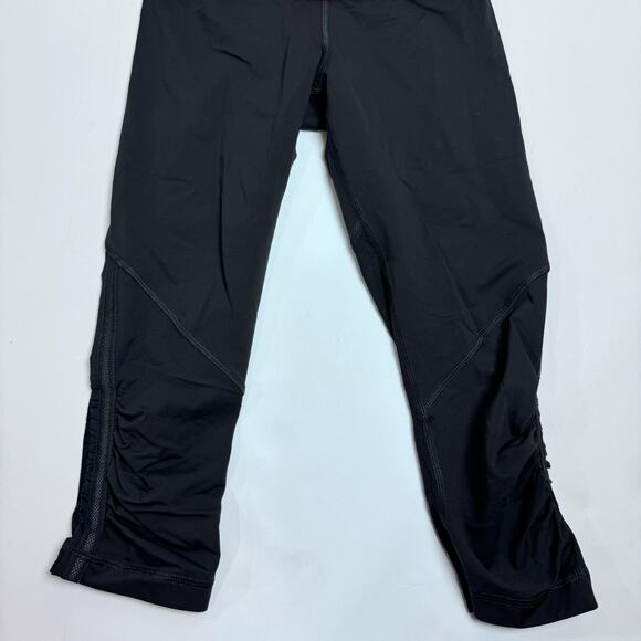 Lululemon Run For Your Life Crop Size 2 Running Leggings Deep Coal Space Red - Picture 5 of 14